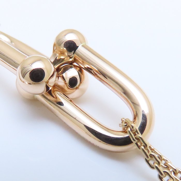 TIFFANY&Co. ティファニー ハードウェア ラージ ダブル リンク ネックレス 750PG ピンクゴールド K18RG ローズゴールド レディース/294534【中古】【BJ】
