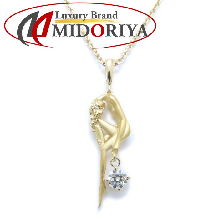 Carrera y Carrera カレライカレラ ネックレス 女性モチーフ 一粒ダイヤモンド K18YG イエローゴールド レディース/294537【中古】【BJ】