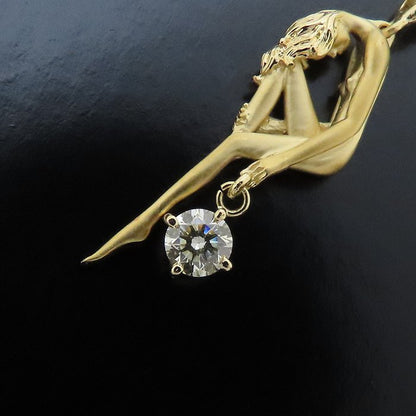 Carrera y Carrera カレライカレラ ネックレス 女性モチーフ 一粒ダイヤモンド K18YG イエローゴールド レディース/294537【中古】【BJ】