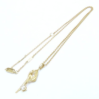 Carrera y Carrera カレライカレラ ネックレス 女性モチーフ 一粒ダイヤモンド K18YG イエローゴールド レディース/294537【中古】【BJ】
