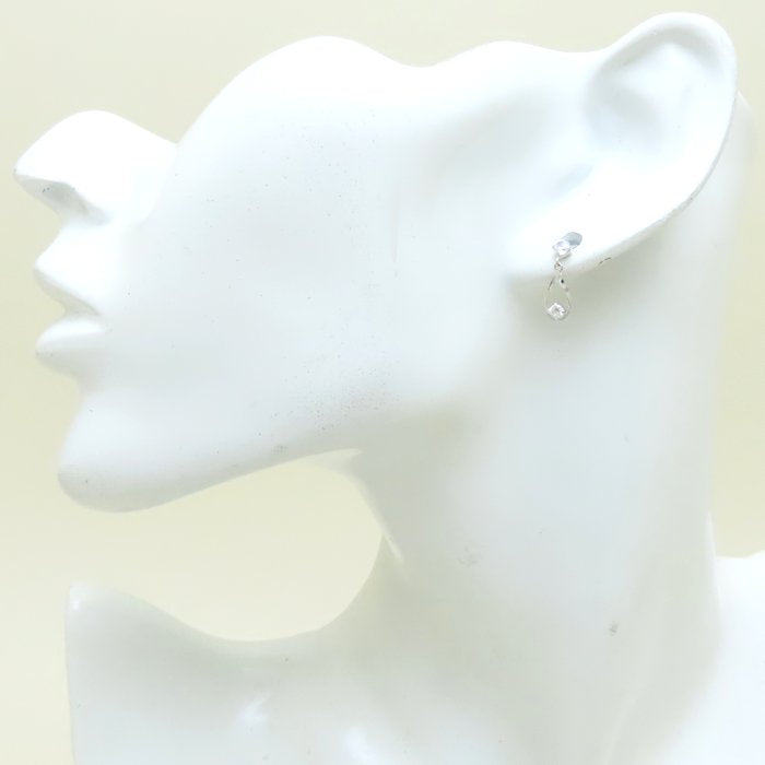 4℃ ヨンドシー キュービックジルコニア ピアス K10WG ホワイトゴールド レディース/294557【中古】【BJ】
