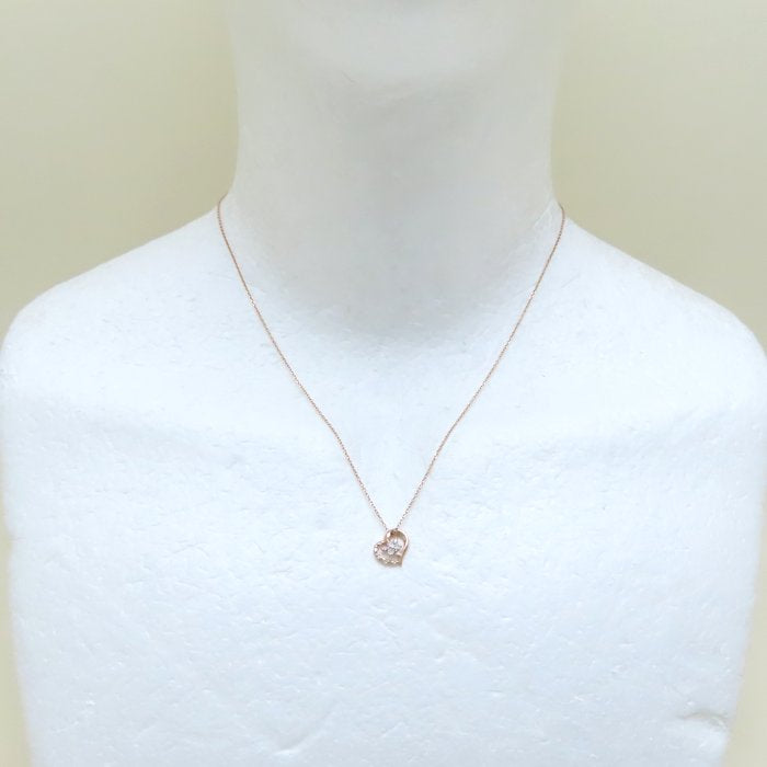 4℃ ヨンドシー ハート ネックレス 2011年クリスマス限定 ダイヤモンド K10PG ピンクゴールド レディース/294661【中古】【BJ】