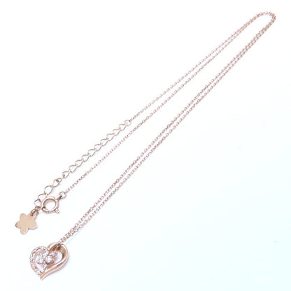 4℃ ヨンドシー ハート ネックレス 2011年クリスマス限定 ダイヤモンド K10PG ピンクゴールド レディース/294661【中古】【BJ】