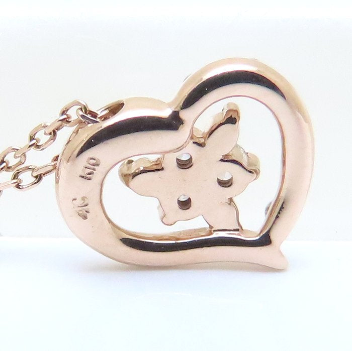 4℃ ヨンドシー ハート ネックレス 2011年クリスマス限定 ダイヤモンド K10PG ピンクゴールド レディース/294661【中古】【BJ】
