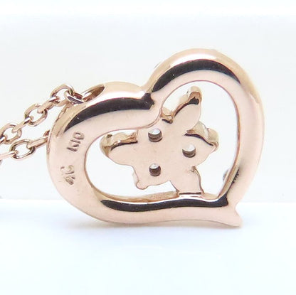 4℃ ヨンドシー ハート ネックレス 2011年クリスマス限定 ダイヤモンド K10PG ピンクゴールド レディース/294661【中古】【BJ】