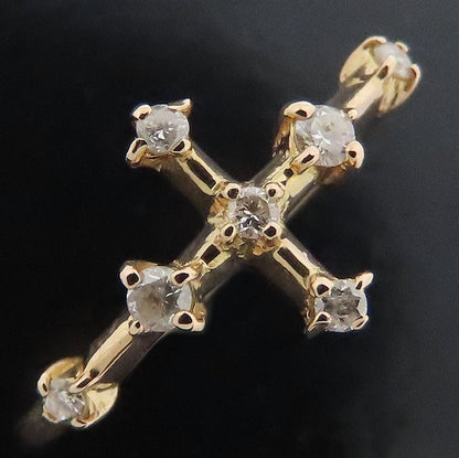 23区 ダイヤモンド リング 指輪 ダイヤモンド0.13ct 11号 クロスモチーフ K18PG ピンクゴールド レディース/294790【中古】【BJ】
