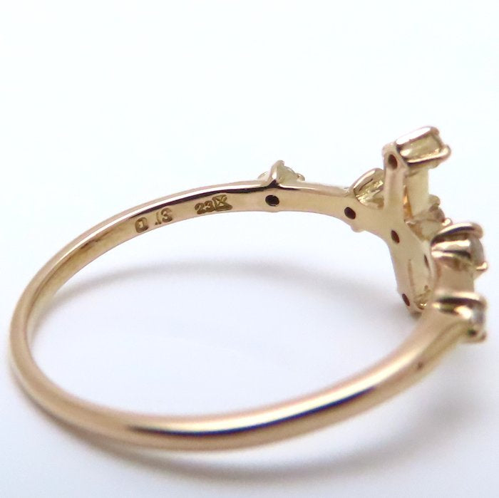 23区 ダイヤモンド リング 指輪 ダイヤモンド0.13ct 11号 クロスモチーフ K18PG ピンクゴールド レディース/294790【中古】【BJ】
