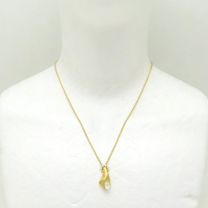 Carrera y Carrera カレライカレラ ダイヤモンド ネックレス ハンドモチーフ ダイヤモンド0.601ct K18YG イエローゴールド レディース/294799【中古】【BJ】