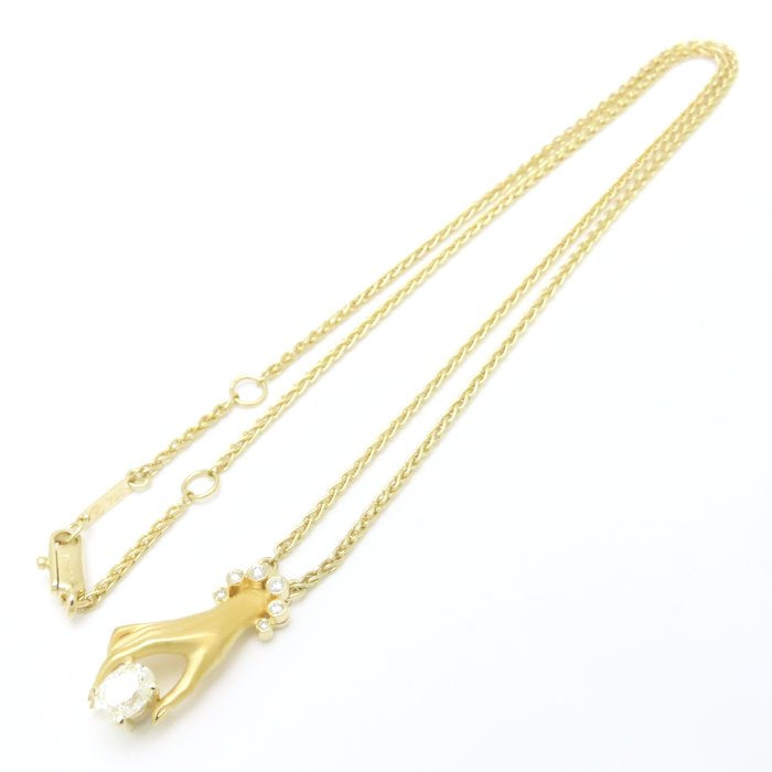 Carrera y Carrera カレライカレラ ダイヤモンド ネックレス ハンドモチーフ ダイヤモンド0.601ct K18YG イエローゴールド レディース/294799【中古】【BJ】