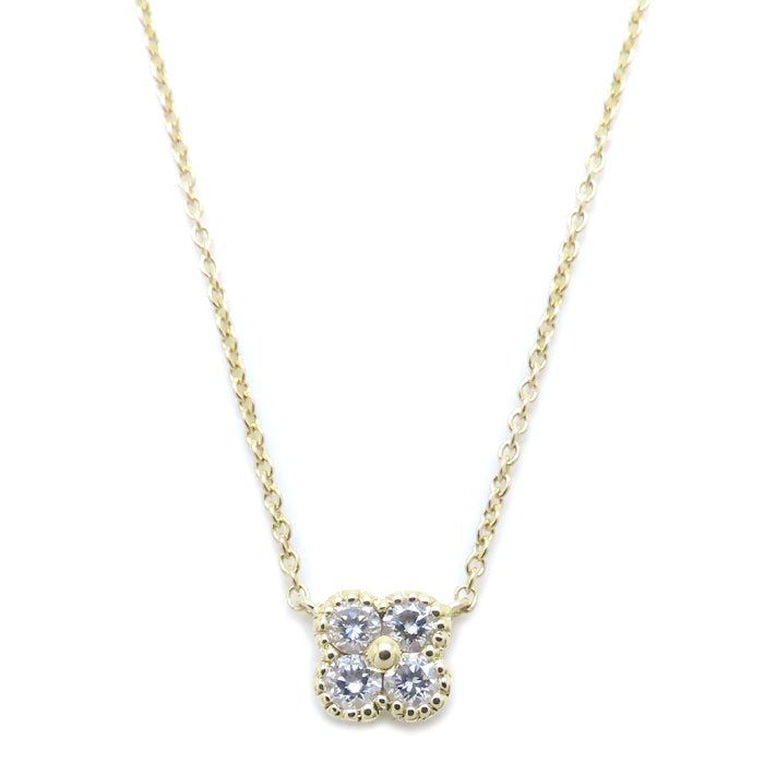 Ponte Vecchio ポンテヴェキオ ダイヤモンド ネックレス フラワーモチーフ ダイヤモンド0.14ct K18YG イエローゴールド レディース/294836【中古】【BJ】