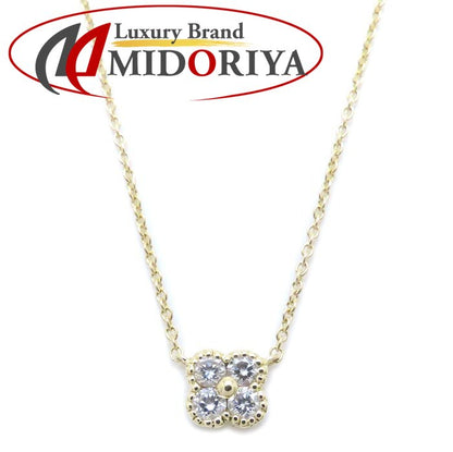 Ponte Vecchio ポンテヴェキオ ダイヤモンド ネックレス フラワーモチーフ ダイヤモンド0.14ct K18YG イエローゴールド レディース/294836【中古】【BJ】