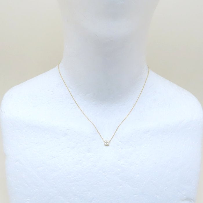 Ponte Vecchio ポンテヴェキオ ダイヤモンド ネックレス フラワーモチーフ ダイヤモンド0.14ct K18YG イエローゴールド レディース/294836【中古】【BJ】
