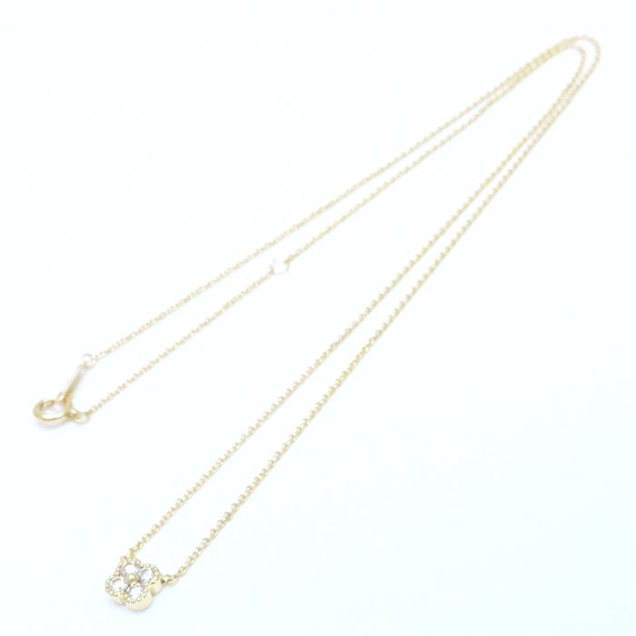 Ponte Vecchio ポンテヴェキオ ダイヤモンド ネックレス フラワーモチーフ ダイヤモンド0.14ct K18YG イエローゴールド レディース/294836【中古】【BJ】