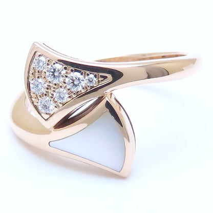 BVLGARI ブルガリ ディーヴァドリーム リング 指輪 マザーオブパール ダイヤモンド #53 12.5号 K18PG ピンクゴールド レディース/294855【中古】【BJ】
