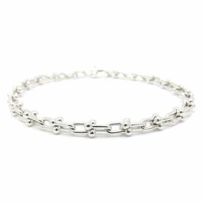 TIFFANY&Co. ティファニー ハードウェア マイクロリンク ブレスレット 17cm シルバー925 レディース/294962【中古】【BJ】