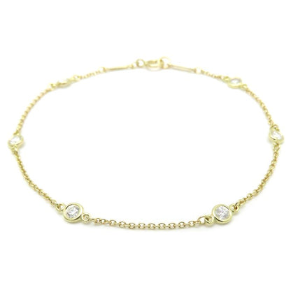 TIFFANY&Co. ティファニー バイザヤード ブレスレット 6Pダイヤモンド エルサペレッティ K18YG イエローゴールド レディース/294984【中古】【BJ】