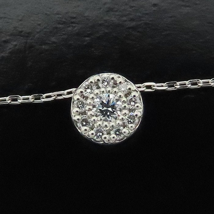 Ponte Vecchio ポンテヴェキオ センプレコレクション ネックレス ダイヤモンド0.06ct Pt850プラチナxPt999プラチナ レディース/294996【中古】【BJ】