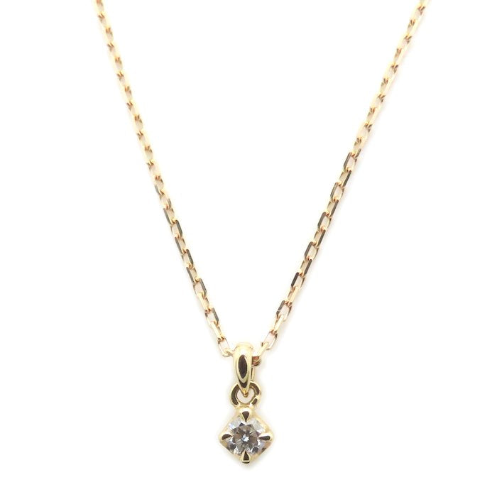 agete アガット ダイヤモンド ネックレス ダイヤモンド0.03ct K18PG ピンクゴールド レディース/295001【中古】【BJ】