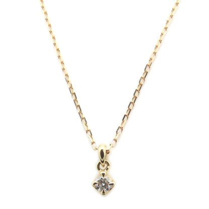 agete アガット ダイヤモンド ネックレス ダイヤモンド0.03ct K18PG ピンクゴールド レディース/295001【中古】【BJ】