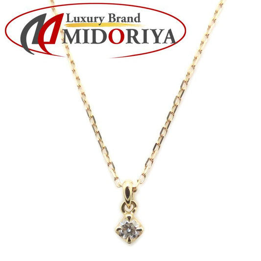 agete アガット ダイヤモンド ネックレス ダイヤモンド0.03ct K18PG ピンクゴールド レディース/295001【中古】【BJ】