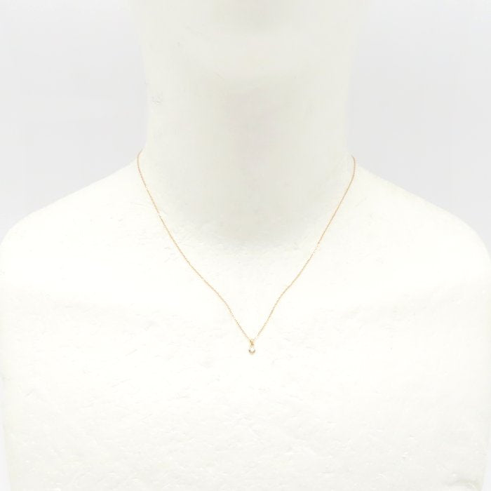 agete アガット ダイヤモンド ネックレス ダイヤモンド0.03ct K18PG ピンクゴールド レディース/295001【中古】【BJ】
