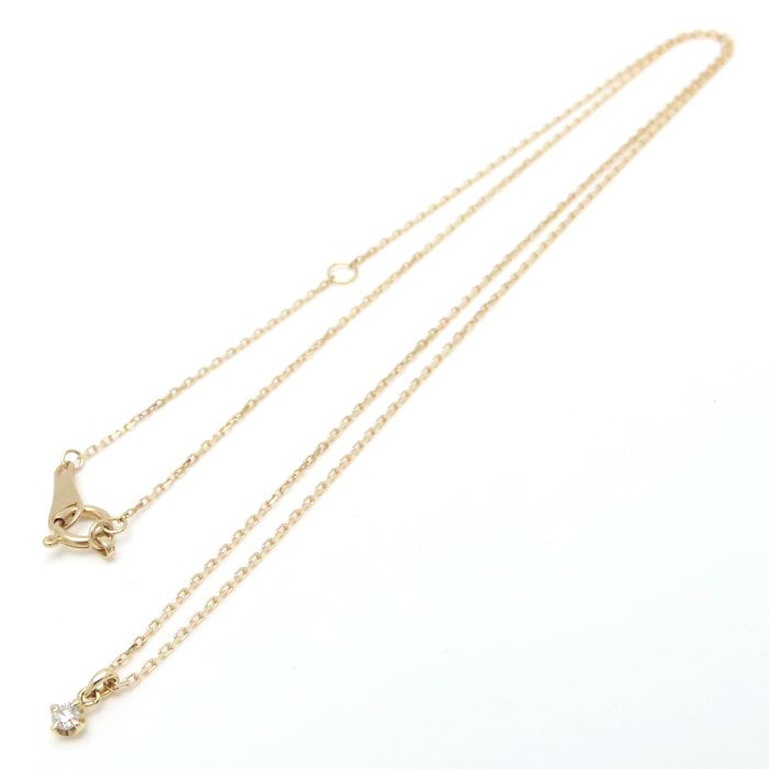 agete アガット ダイヤモンド ネックレス ダイヤモンド0.03ct K18PG ピンクゴールド レディース/295001【中古】【BJ】
