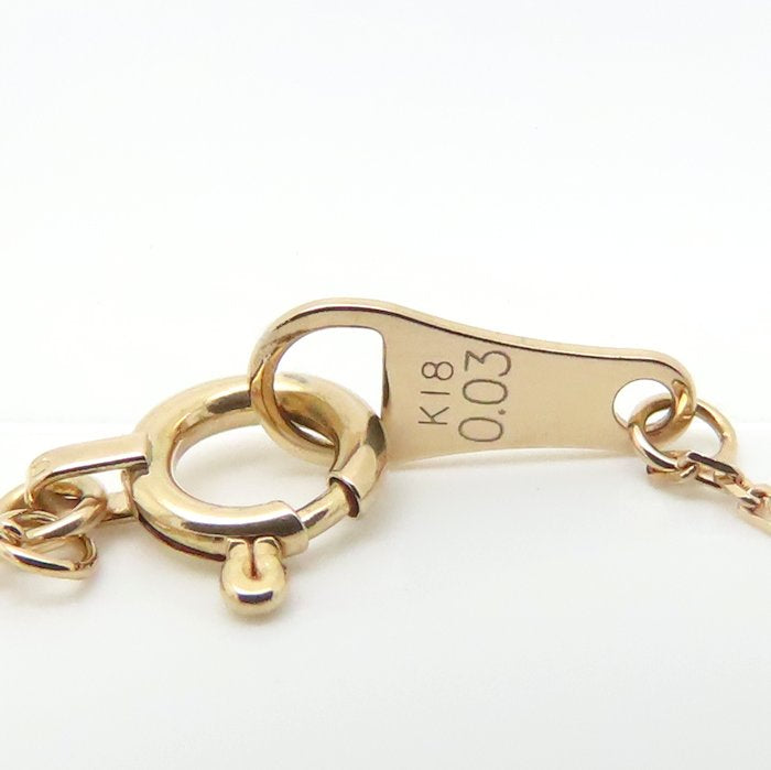 agete アガット ダイヤモンド ネックレス ダイヤモンド0.03ct K18PG ピンクゴールド レディース/295001【中古】【BJ】