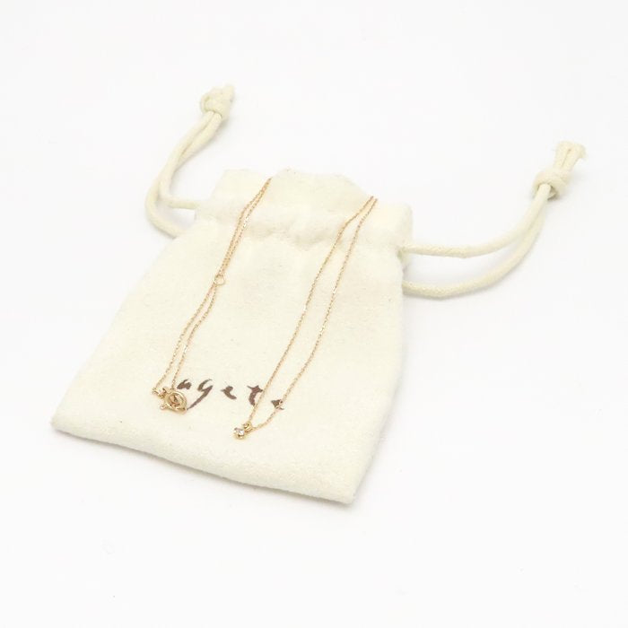 agete アガット ダイヤモンド ネックレス ダイヤモンド0.03ct K18PG ピンクゴールド レディース/295001【中古】【BJ】