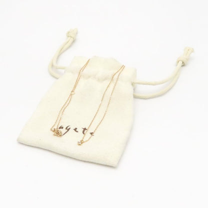 agete アガット ダイヤモンド ネックレス ダイヤモンド0.03ct K18PG ピンクゴールド レディース/295001【中古】【BJ】