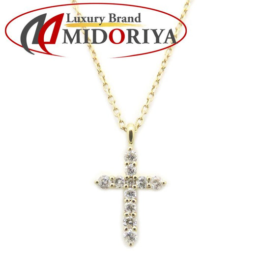 4℃ ヨンドシー ダイヤモンド クロス ネックレス K18YG イエローゴールド レディース/295017【中古】【BJ】