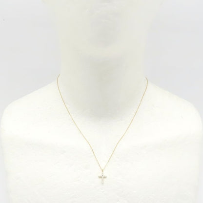 4℃ ヨンドシー ダイヤモンド クロス ネックレス K18YG イエローゴールド レディース/295017【中古】【BJ】