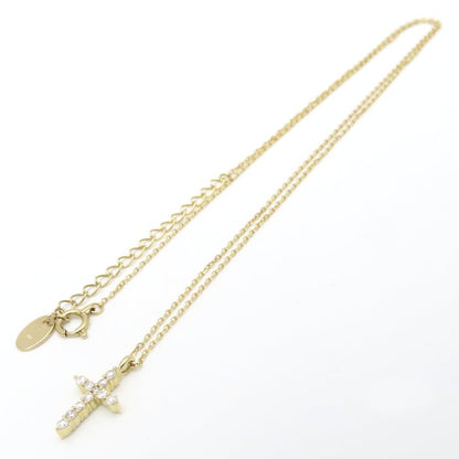4℃ ヨンドシー ダイヤモンド クロス ネックレス K18YG イエローゴールド レディース/295017【中古】【BJ】
