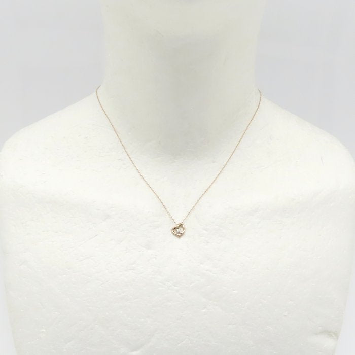 4℃ ヨンドシー ハート ネックレス ダイヤモンド K18PG ピンクゴールド レディース/295018【中古】【BJ】