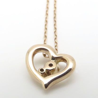 4℃ ヨンドシー ハート ネックレス ダイヤモンド K18PG ピンクゴールド レディース/295018【中古】【BJ】