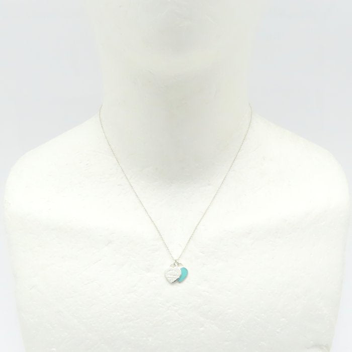 TIFFANY&Co. ティファニー リターントゥティファニー ダブルハートタグ ネックレス ブルー シルバー925 レディース/295021【中古】【BJ】
