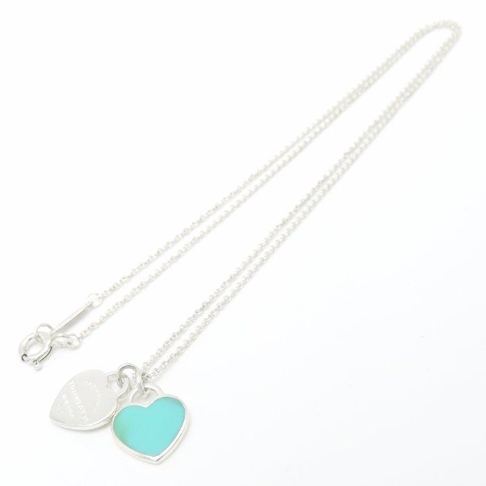TIFFANY&Co. ティファニー リターントゥティファニー ダブルハートタグ ネックレス ブルー シルバー925 レディース/295021【中古】【BJ】