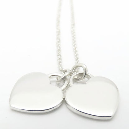 TIFFANY&Co. ティファニー リターントゥティファニー ダブルハートタグ ネックレス ブルー シルバー925 レディース/295021【中古】【BJ】