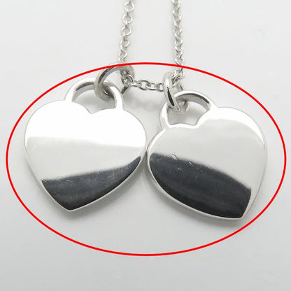 TIFFANY&Co. ティファニー リターントゥティファニー ダブルハートタグ ネックレス ブルー シルバー925 レディース/295021【中古】【BJ】