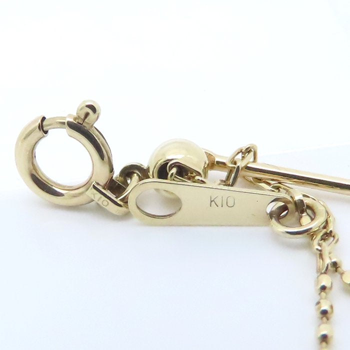 NOJESS ノジェス リバーシブル ネックレス 白蝶貝 レモンクオーツ K10YG イエローゴールド レディース/295033【中古】【BJ】