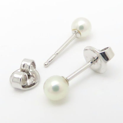 MIKIMOTO ミキモト ベビーパール ピアス 真珠4.4ミリ K18WG ホワイトゴールド レディース/295079【中古】【BJ】