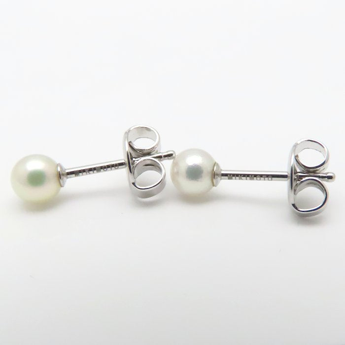 MIKIMOTO ミキモト ベビーパール ピアス 真珠4.4ミリ K18WG ホワイトゴールド レディース/295079【中古】【BJ】