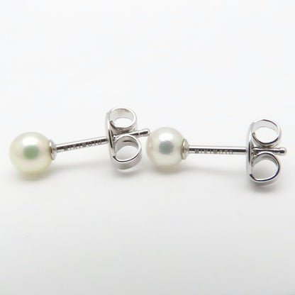 MIKIMOTO ミキモト ベビーパール ピアス 真珠4.4ミリ K18WG ホワイトゴールド レディース/295079【中古】【BJ】