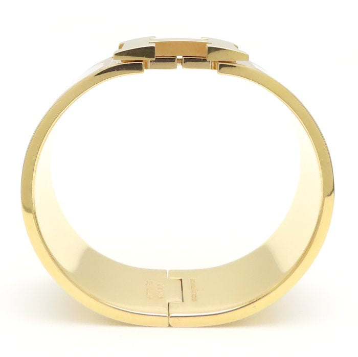 HERMES エルメス クリッククラック H バングル ラージ ベージュ GP ゴールドメッキxエナメル レディース /295087【中古】【BJ】