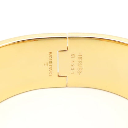 HERMES エルメス クリッククラック H バングル ラージ ベージュ GP ゴールドメッキxエナメル レディース /295087【中古】【BJ】
