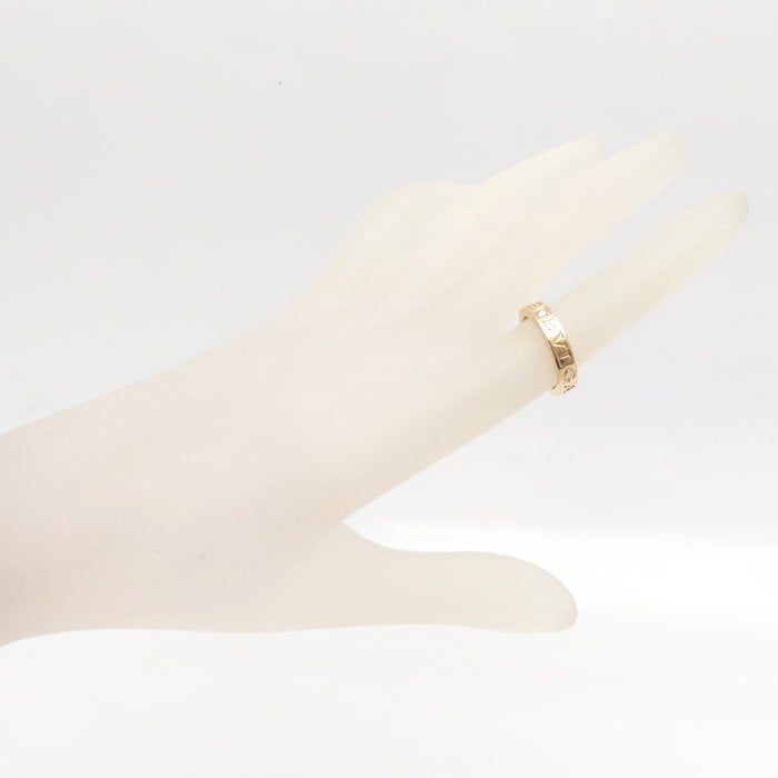 BVLGARI ブルガリ ダブルロゴ リング 指輪 1Pダイヤモンド 8号 K18PG ピンクゴールド レディース/295117【中古】【BJ】