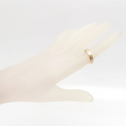 BVLGARI ブルガリ ダブルロゴ リング 指輪 1Pダイヤモンド 8号 K18PG ピンクゴールド レディース/295117【中古】【BJ】