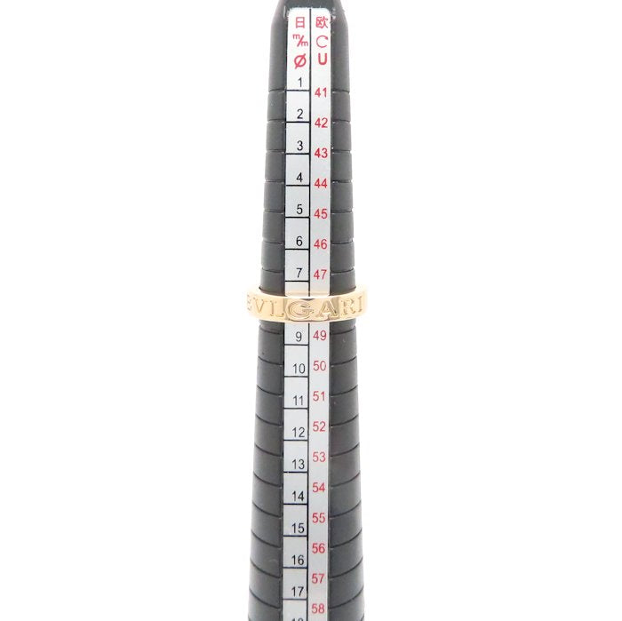 BVLGARI ブルガリ ダブルロゴ リング 指輪 1Pダイヤモンド 8号 K18PG ピンクゴールド レディース/295117【中古】【BJ】