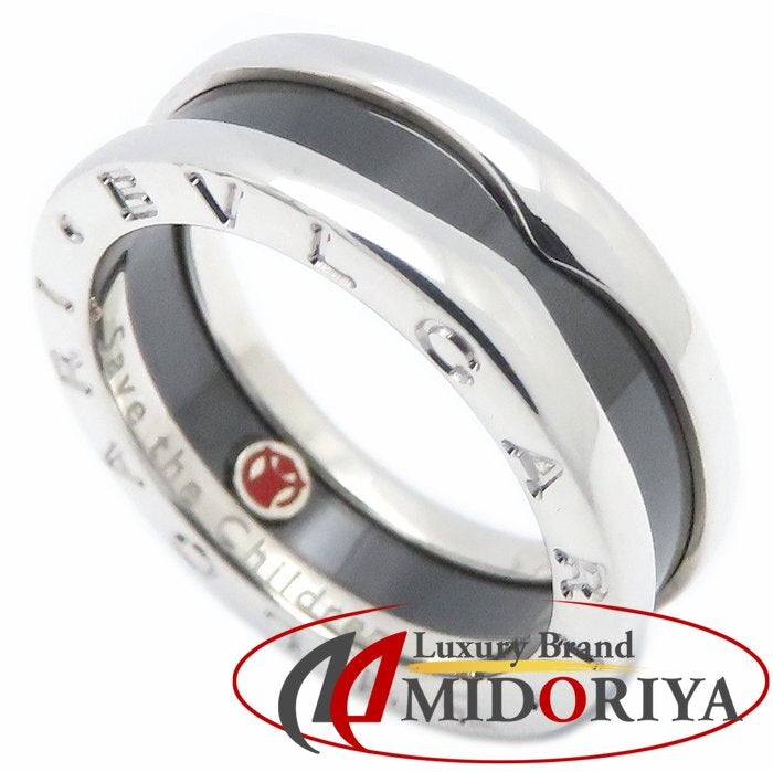 BVLGARI ブルガリ セーブザチルドレン ビーゼロワン リング 指輪 #52 11.5号 B.zero1 シルバー925xブラックセラミック レディース/295119【中古】【BJ】