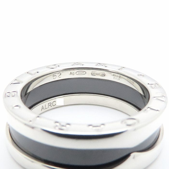 BVLGARI ブルガリ セーブザチルドレン ビーゼロワン リング 指輪 #52 11.5号 B.zero1 シルバー925xブラックセラミック レディース/295119【中古】【BJ】