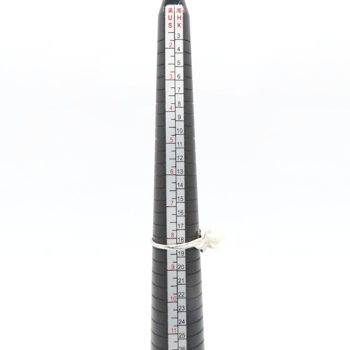 MIKIMOTO ミキモト パール リング 指輪 真珠9.1ミリ ダイヤモンド 17号 Pt950プラチナ レディース/295125【中古】【BJ】